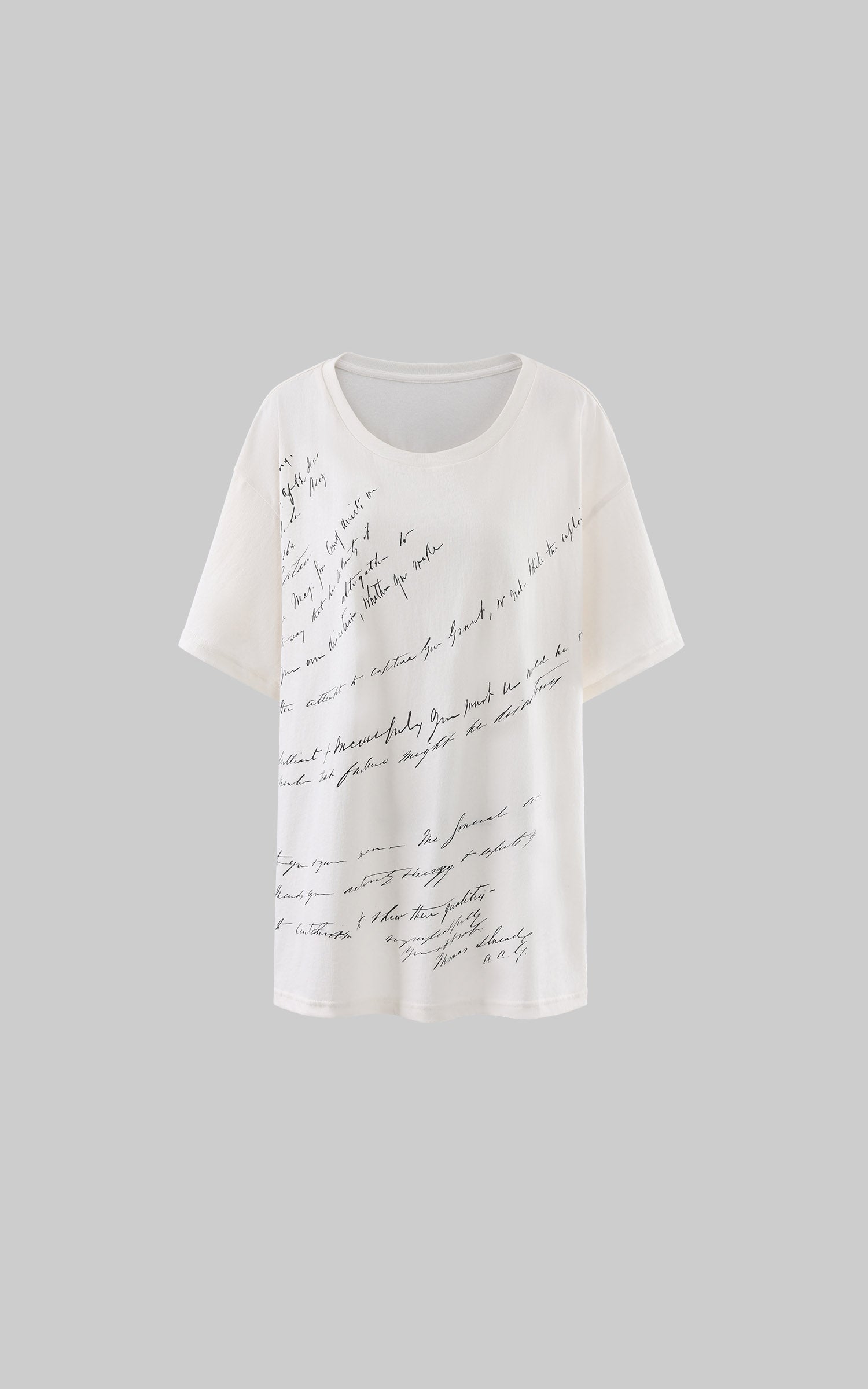 WARDEN EDGE Script Letter Print Oversized T-Shirt