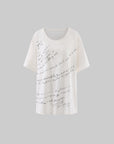 WARDEN EDGE Script Letter Print Oversized T-Shirt