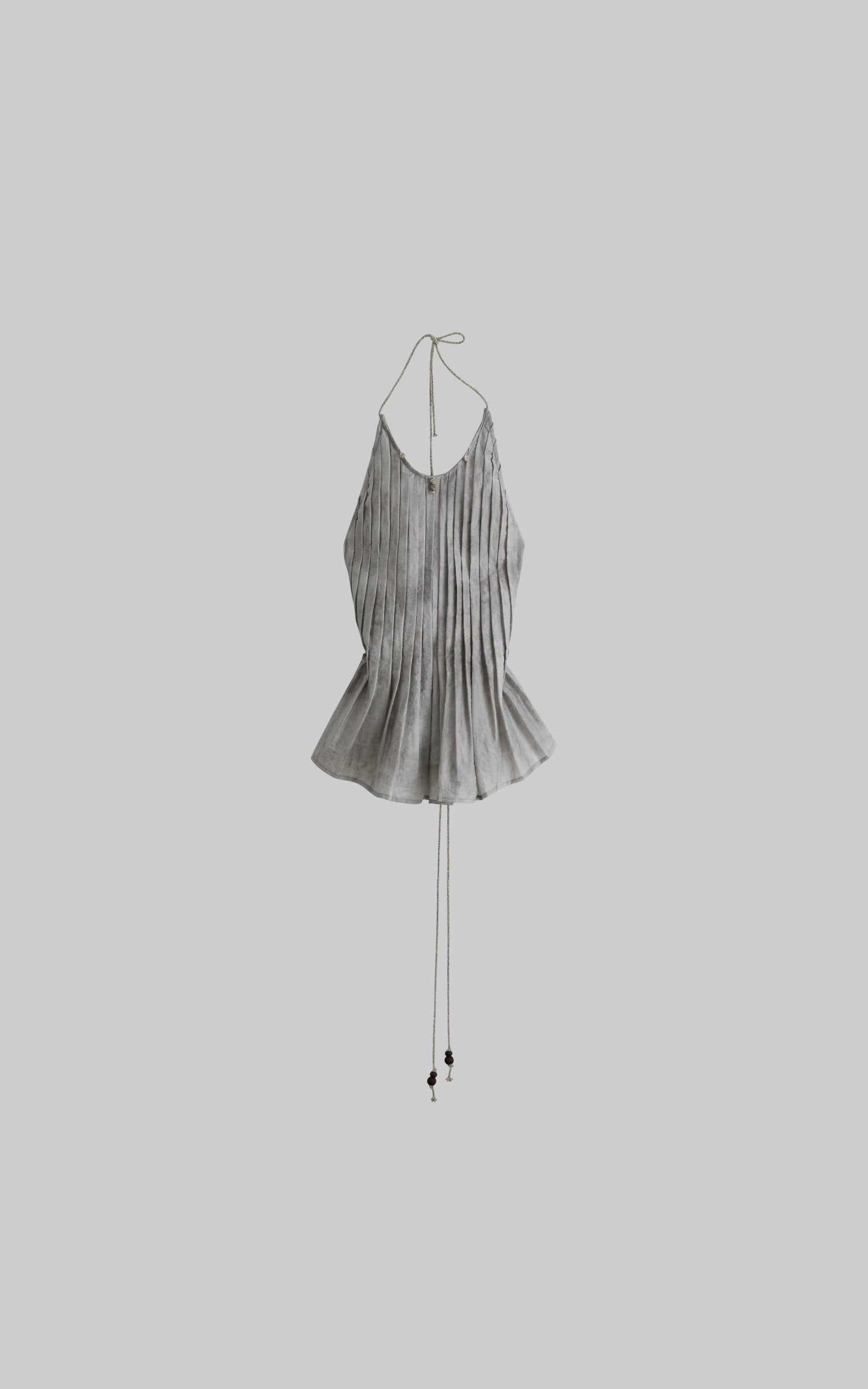 DOINDULGE Pleated Halter Peplum Top