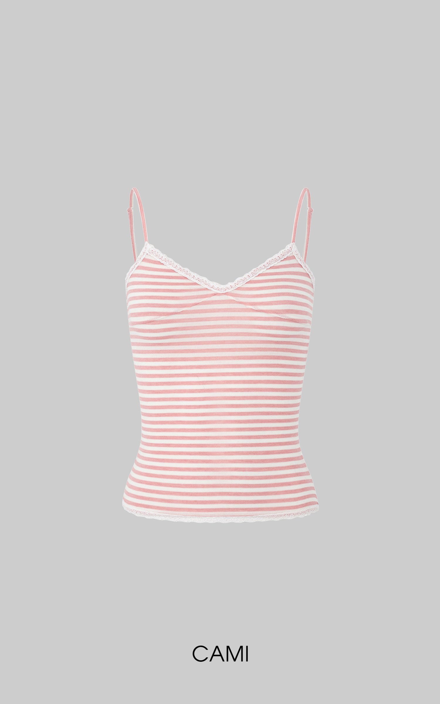 IAMXIAA Striped Cami and Cardigan Set with Lace Trim