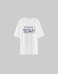 WARDEN EDGE T-shirt en coton à imprimé graphique plaque d'immatriculation oversize