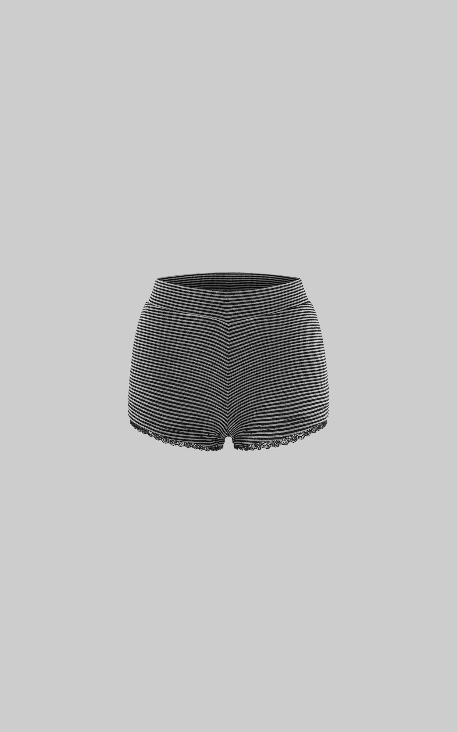 Rase le sol Tricot à rayures avec bordure en dentelle Short