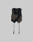 DOINDULGE Asymmetric Patchwork Textured Vest