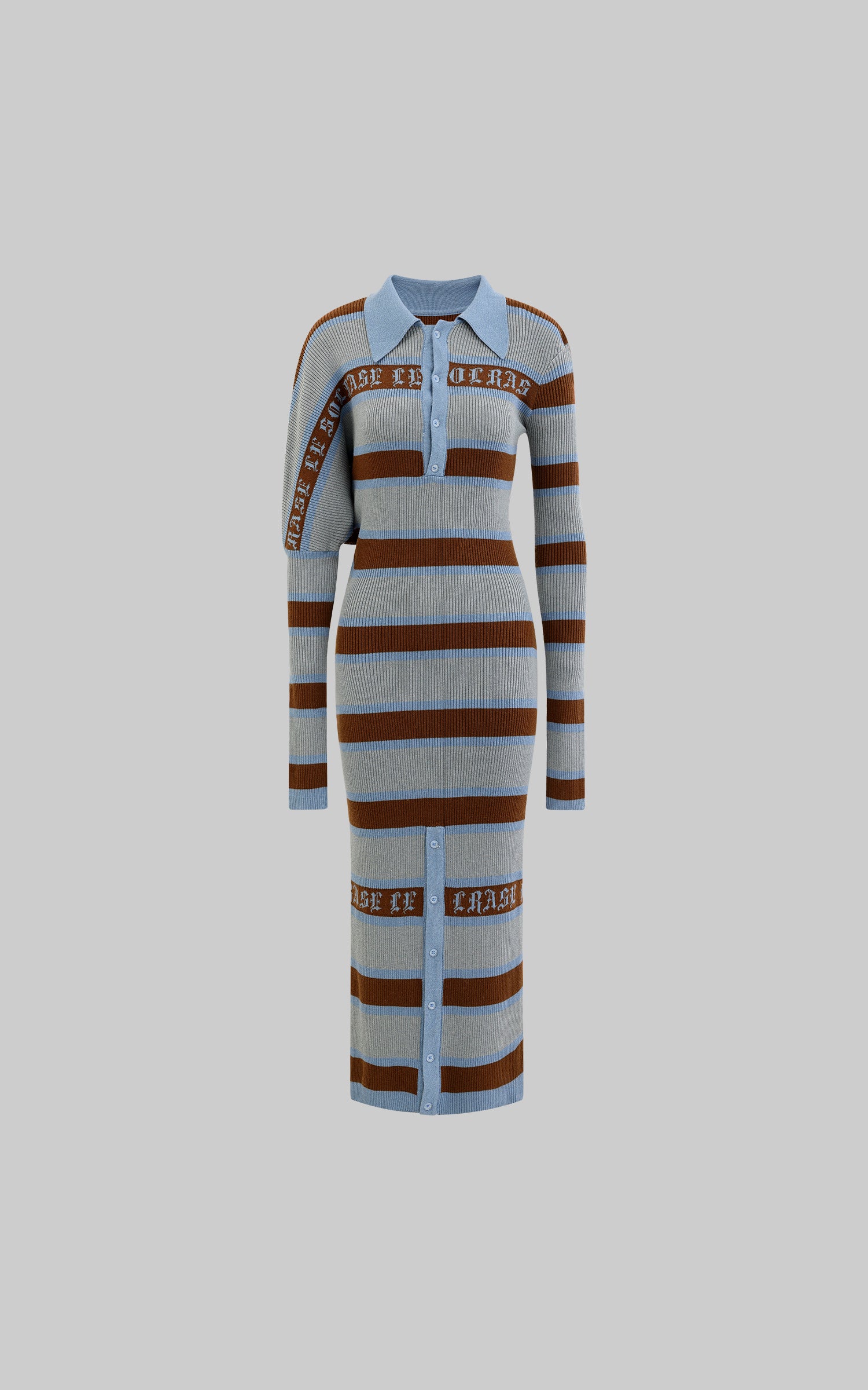 Rase le sol Striped Knit Midi Dress