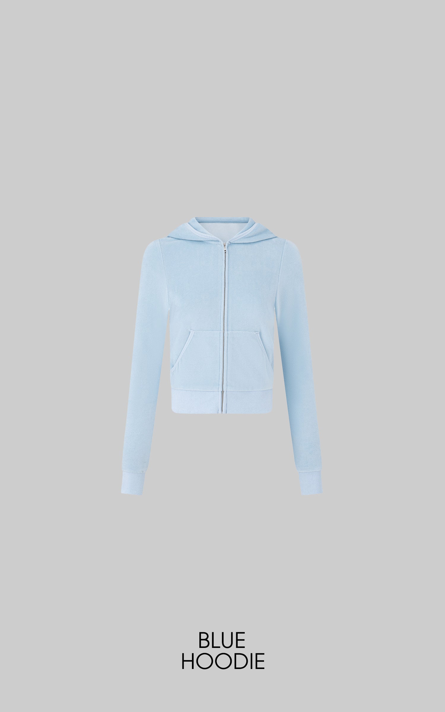 IAMXIAA Velour Zip-Up Hoodie &amp; Wide-Leg Pants Set