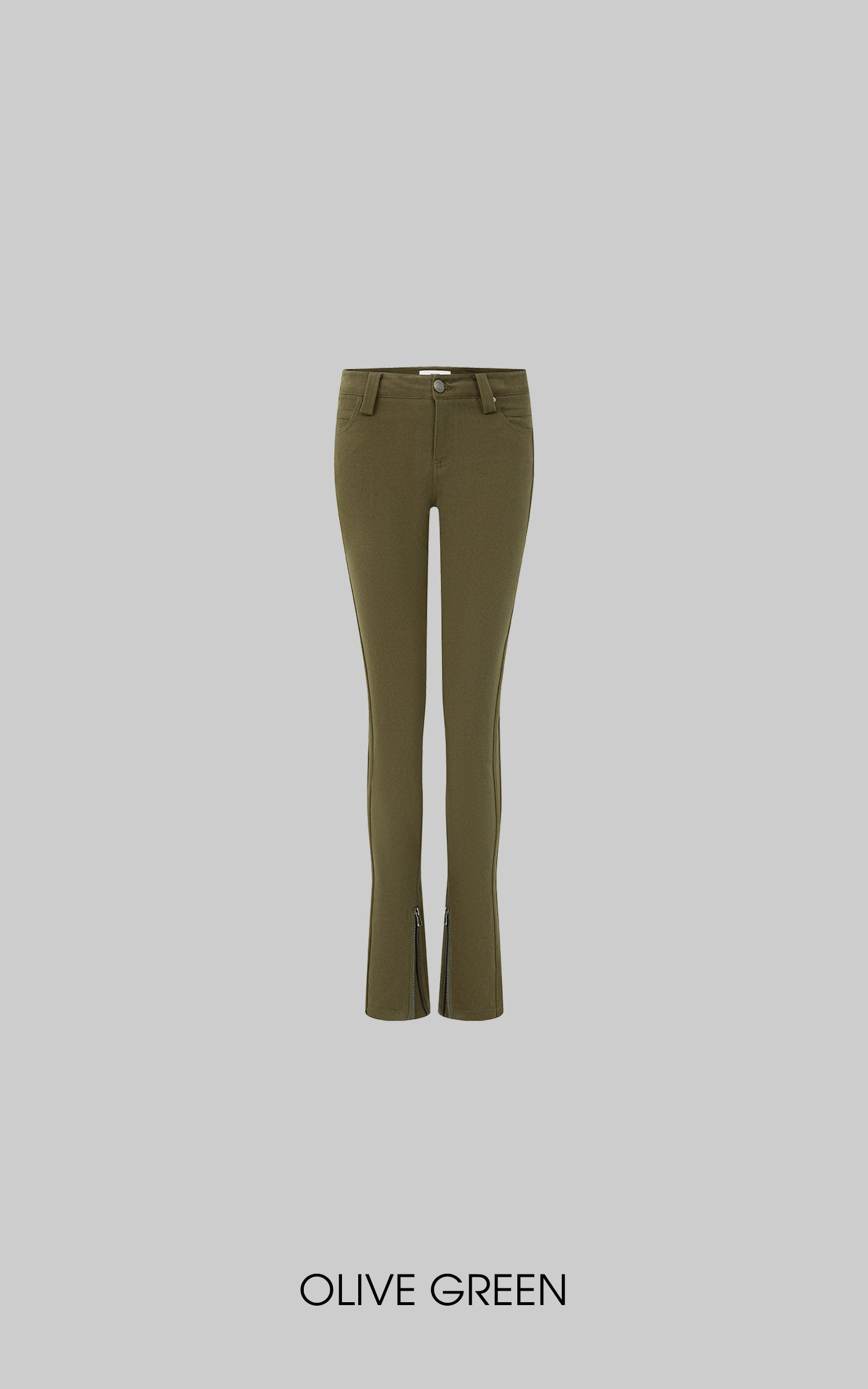 IAMXIAA Low Rise Slim Fit Zip Hem Pants