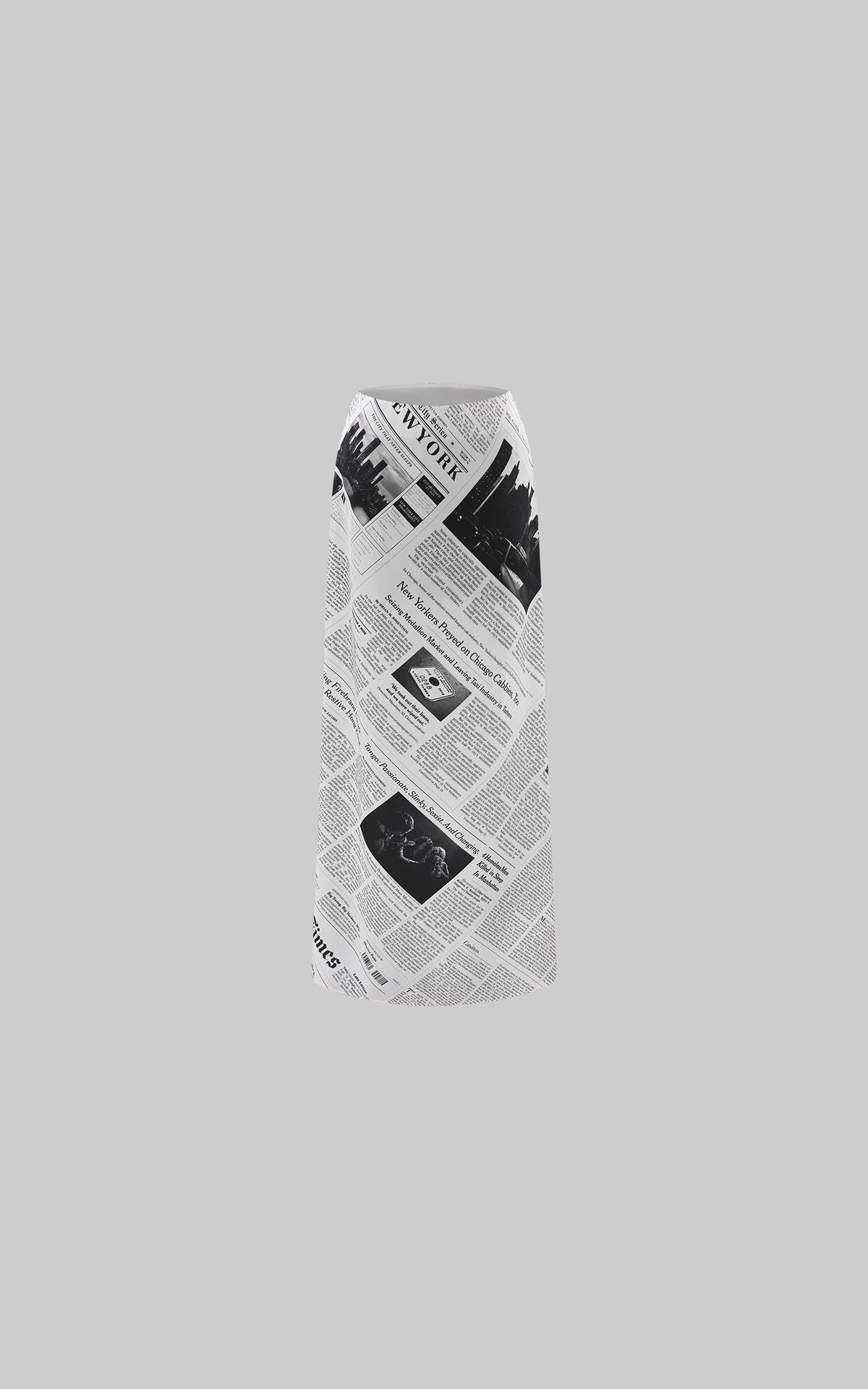 0122stepll Newspaper Print Low-Rise Maxi Skirt