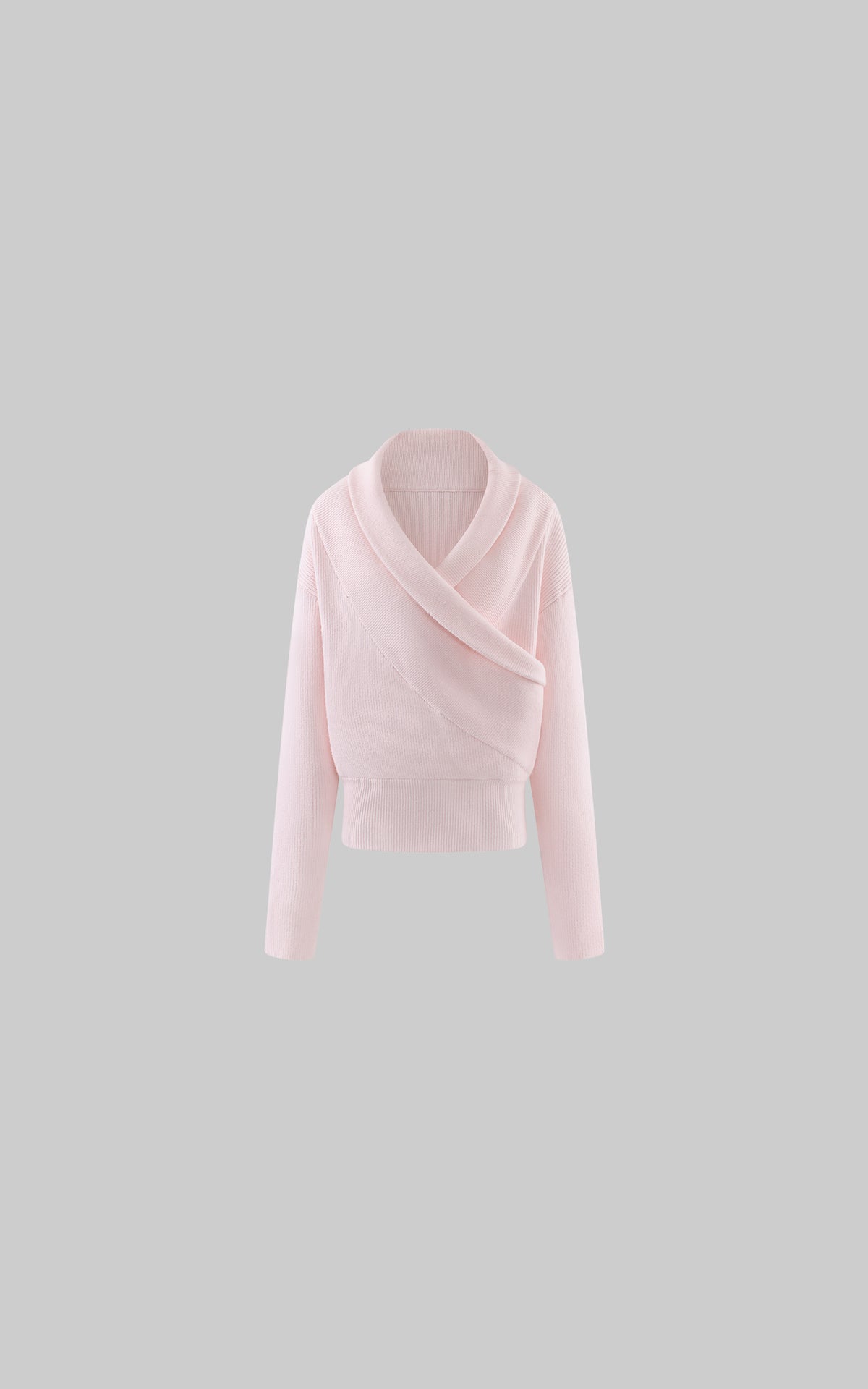 0122stepll Pull en maille à devant croisé drapé