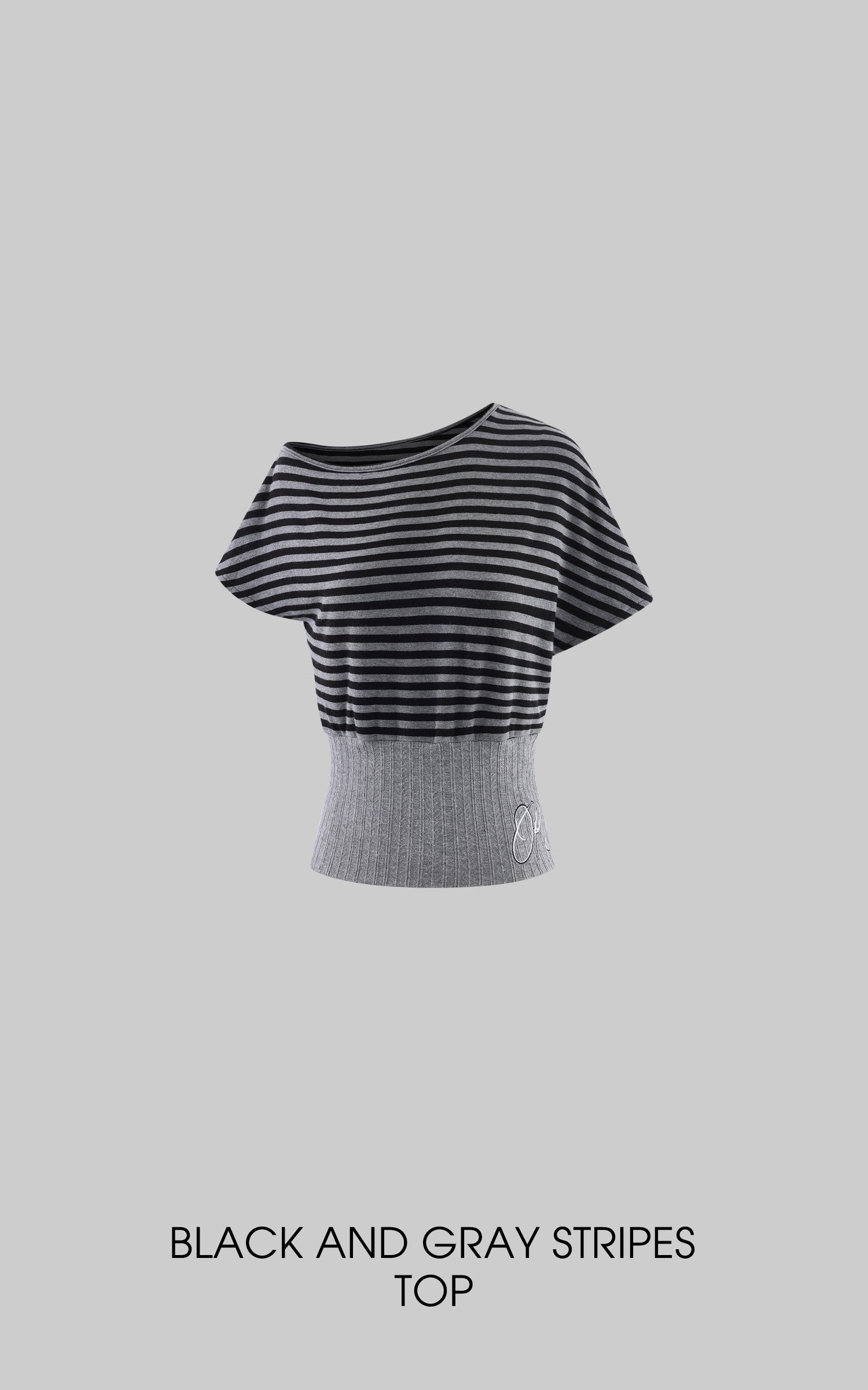 Rase le sol Off-Shoulder Striped Paneled Waist Top
