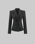 WARDEN EDGE Pinstripe Suit Set with Blazer Shirt and Wide Trousers