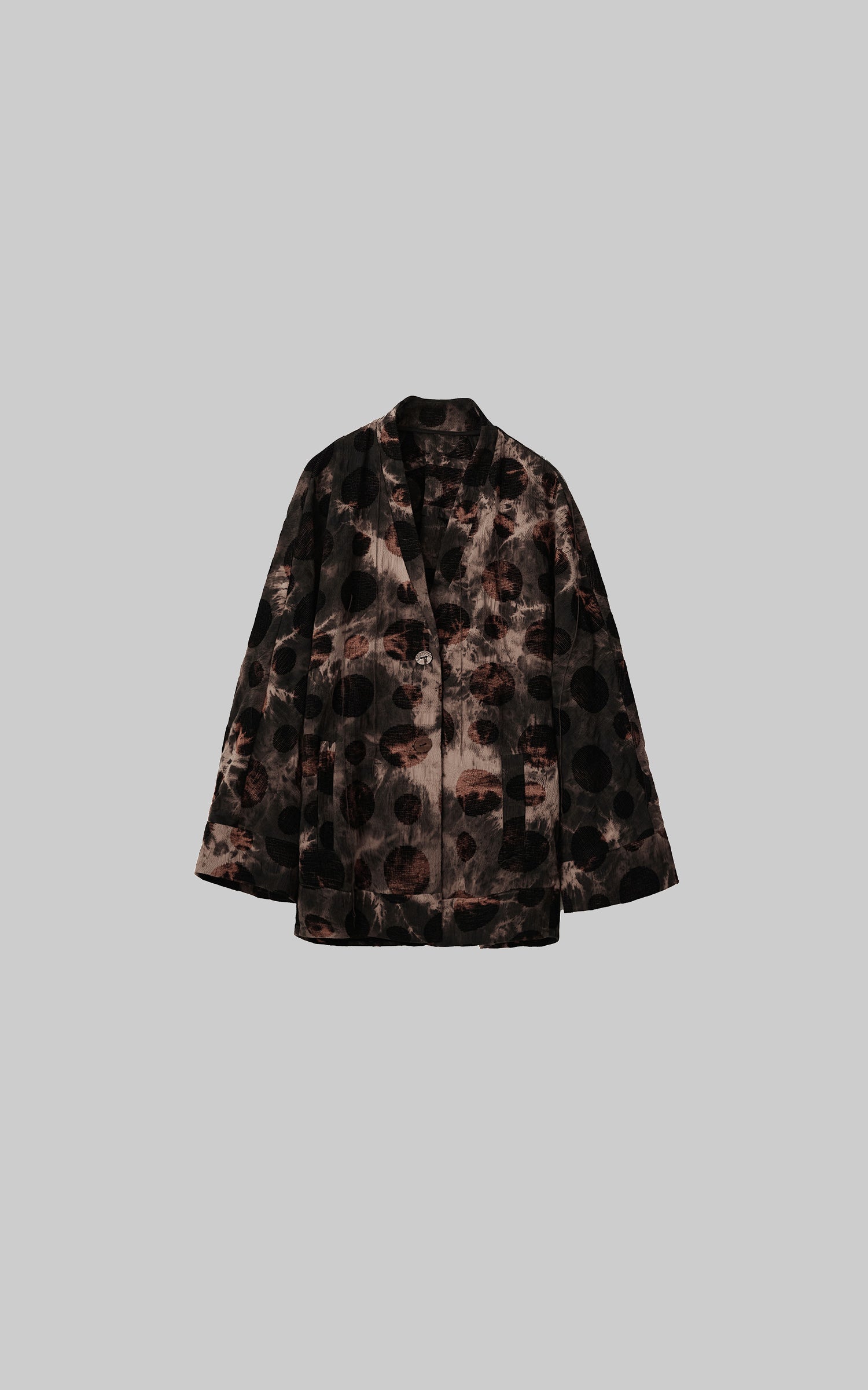 DOINDULGE Oversized Patterned Jacquard Coat