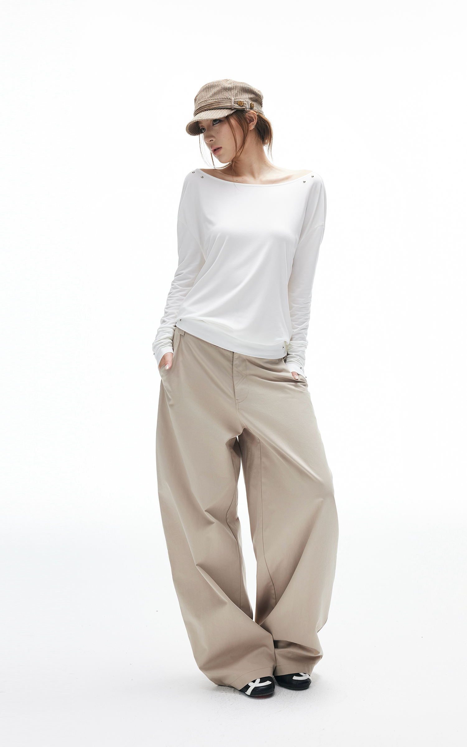 IAMXIAA Open-Back Studded Long Sleeve Top
