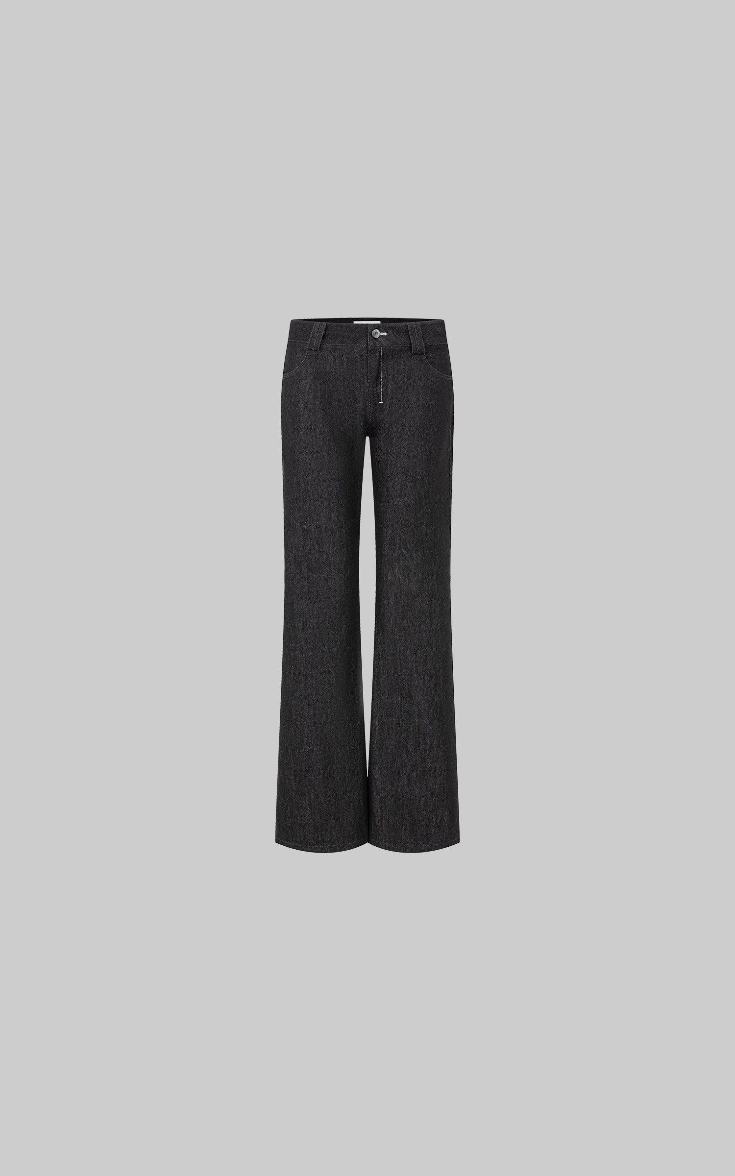 IAMXIAA Low-Rise Dark Wash Flared Denim Jeans with Clean Seam Wide Leg Fit