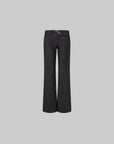 IAMXIAA Low-Rise Dark Wash Flared Denim Jeans with Clean Seam Wide Leg Fit