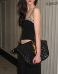 0122stepll Leopard Trim Slim Fit Spaghetti Strap Cami Top