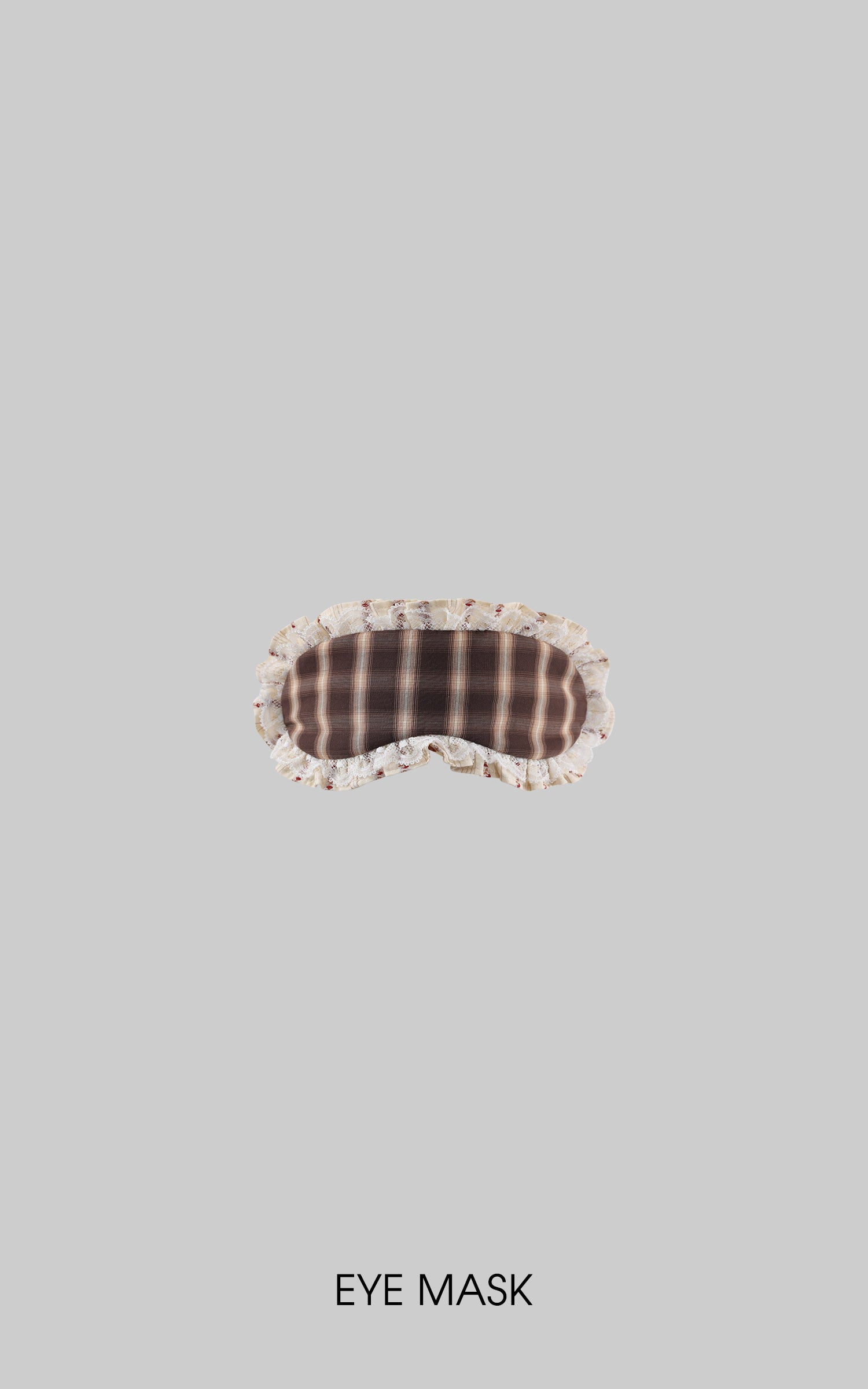 Rase le sol Plaid Lace Trim Pajama Set with Eye Mask