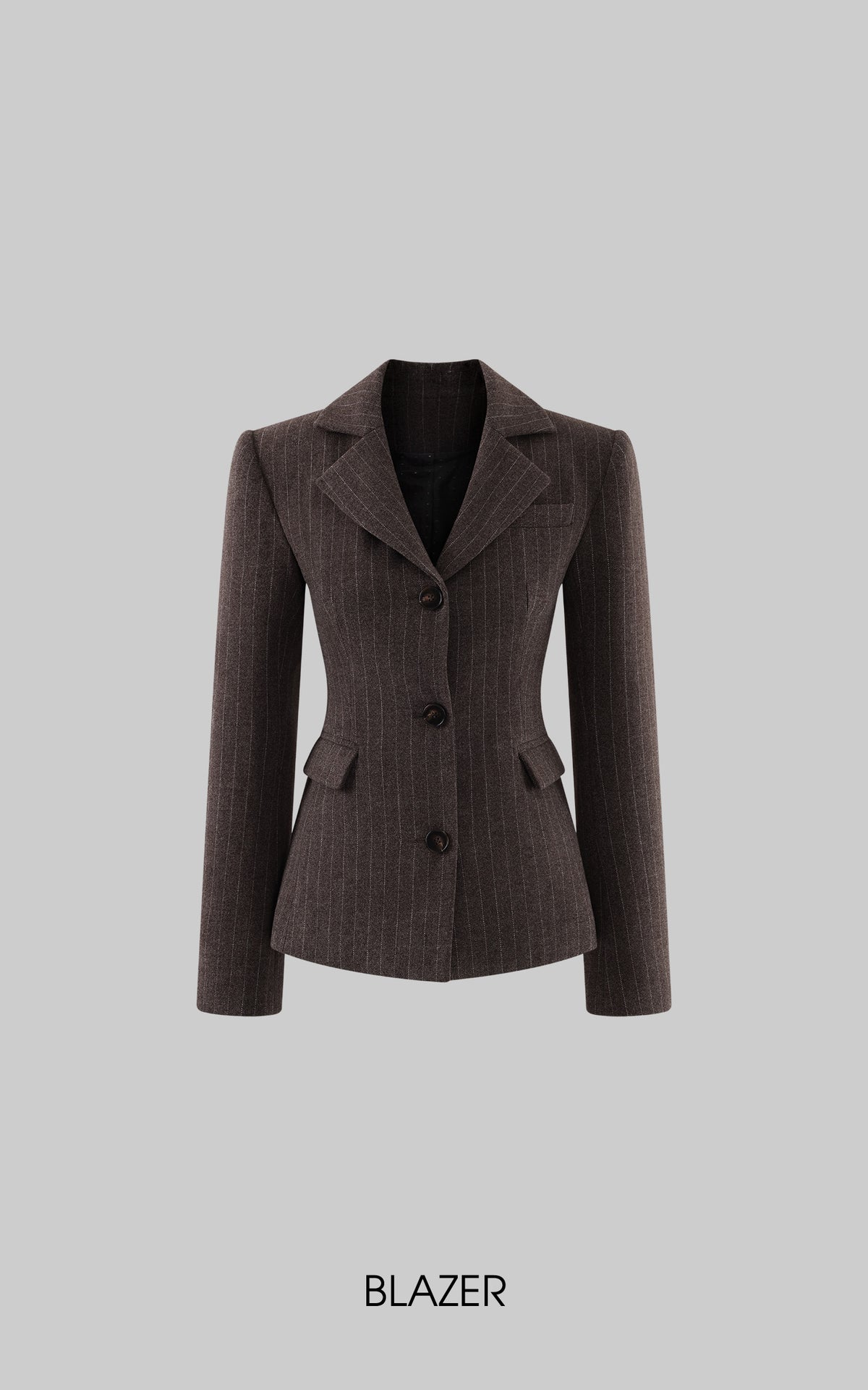 WARDEN EDGE Sculpted Pinstripe Blazer &amp; Mini Skirt Set