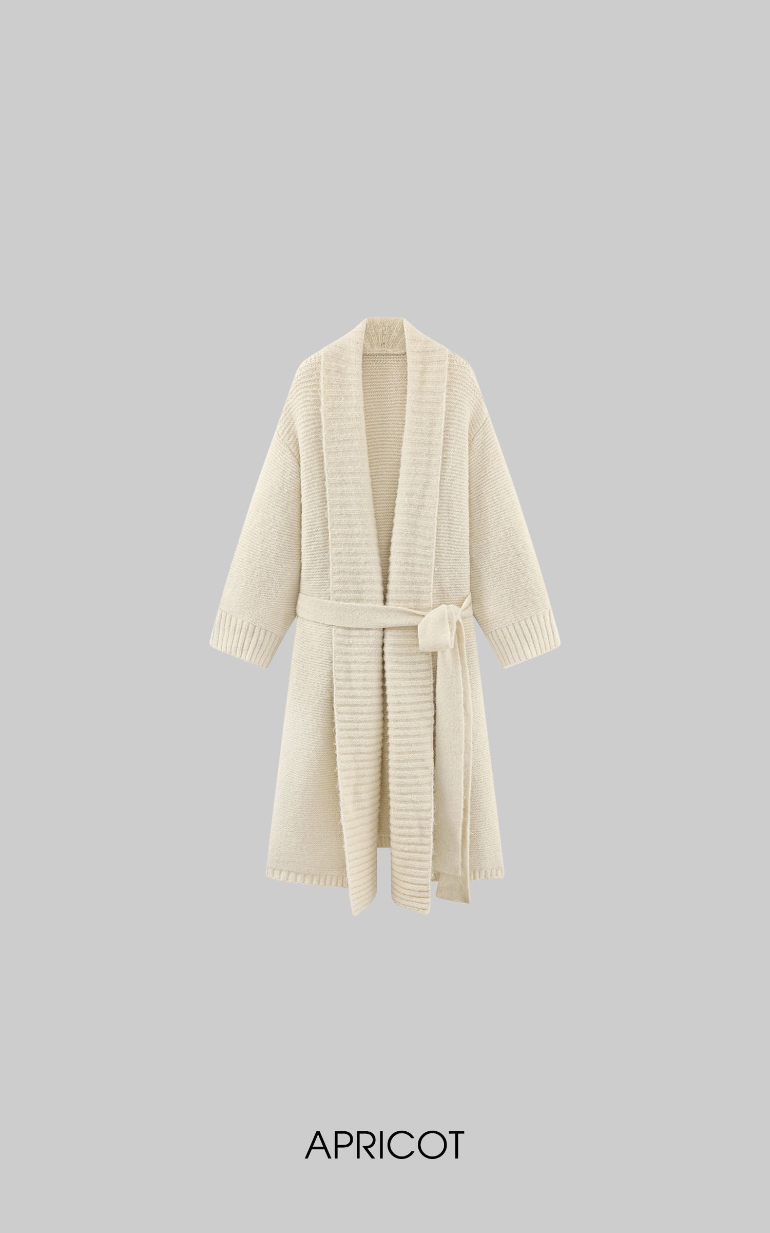 0122stepll Oversized Belted Knit Cardigan Coat