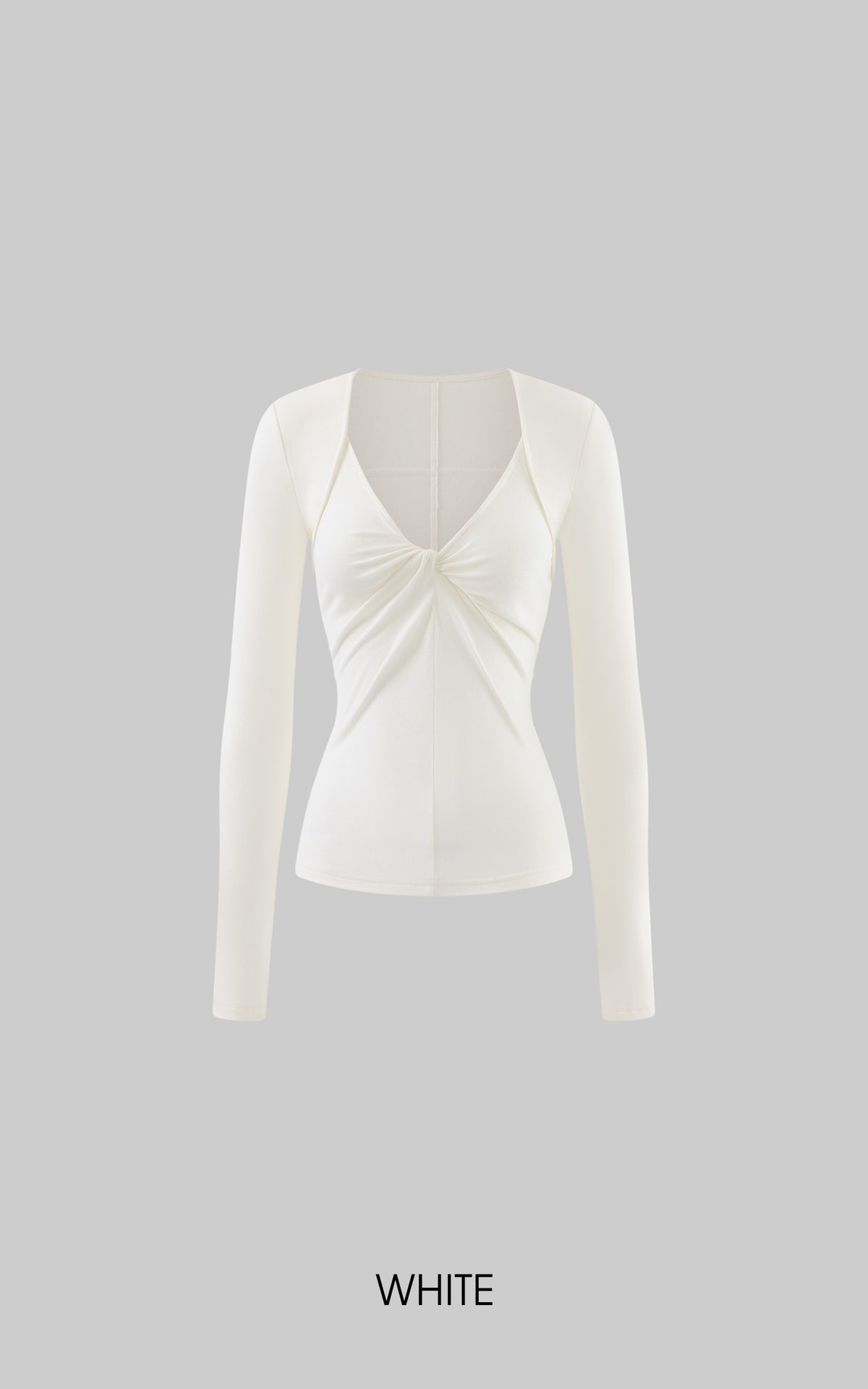 Rase le sol Twisted V-Neck Fitted Long Sleeve Top