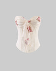 Hydrae Haut corset à fleurs froncé avec lien