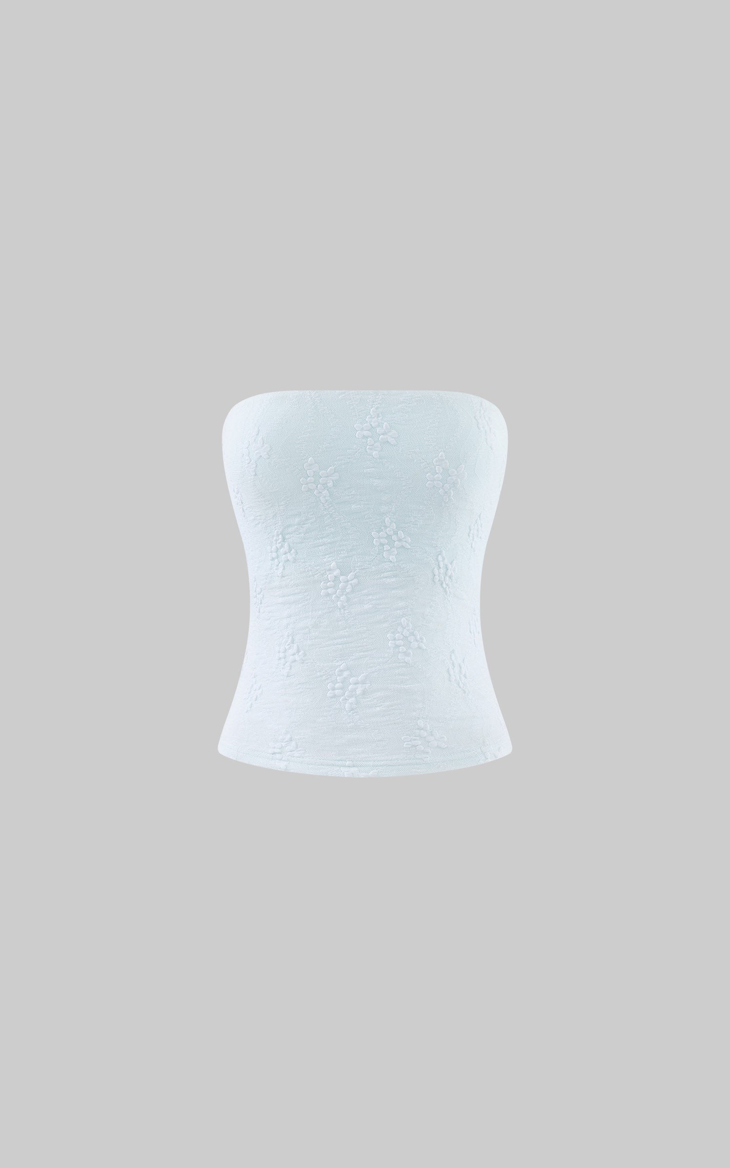 Hydrae Textured Floral Embossed Strapless Corset Top