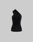 ROVENTE Asymmetric One-Shoulder Draped Tank Top