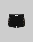 IAMXIAA High Waist Button Detail Mini Shorts in Black