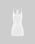 Rase le sol White Cross-Back Slim Knit Tank Top