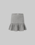 IAMXIAA Low-Rise Heather Grey Drop-Waist Ruffle Mini Skirt