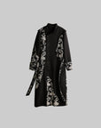 DOINDULGE Embroidered Asymmetric Long Coat
