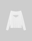 Rase le sol Semi-Sheer Long Sleeve Tee with Quote Print + Minimal Triangle Bra Set