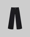 ROVENTE Low-Rise Black Wide-Leg Floor-Length Relaxed Denim Jeans