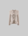 Hydrae Embroidered Fitted Blazer Structured Waist Cropped Jacket Vintage Inspired Tailored Top
