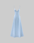 ROVENTE Lace-Up Satin Maxi Dress