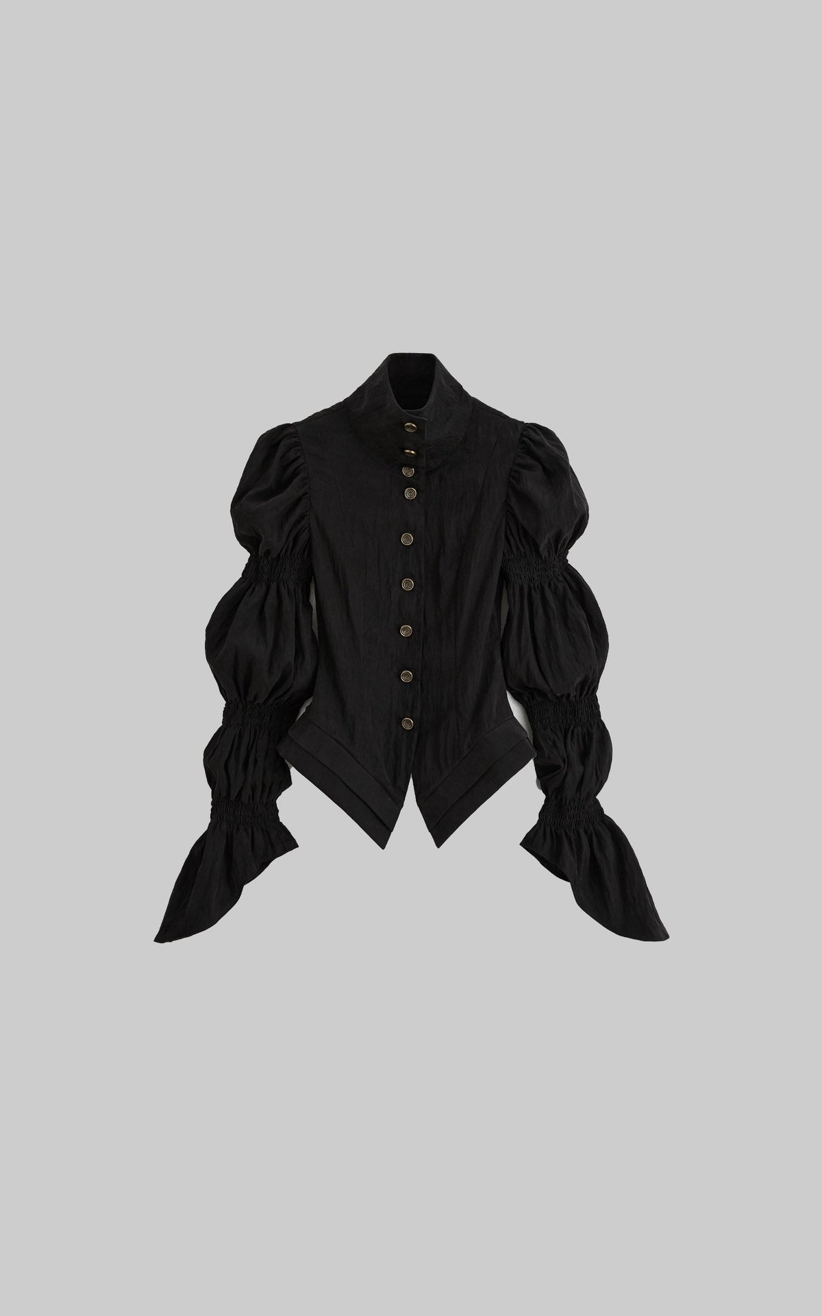 DOINDULGE Victorian High-Neck Puff-Sleeve Blouse