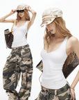 IAMXIAA Angel Logo Ribbed Racerback Tank Top