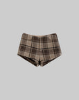 WARDEN EDGE Plaid Wool Shorts with High Waist