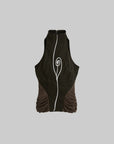 DOINDULGE High Neck Ruched Sleeveless Tank Top