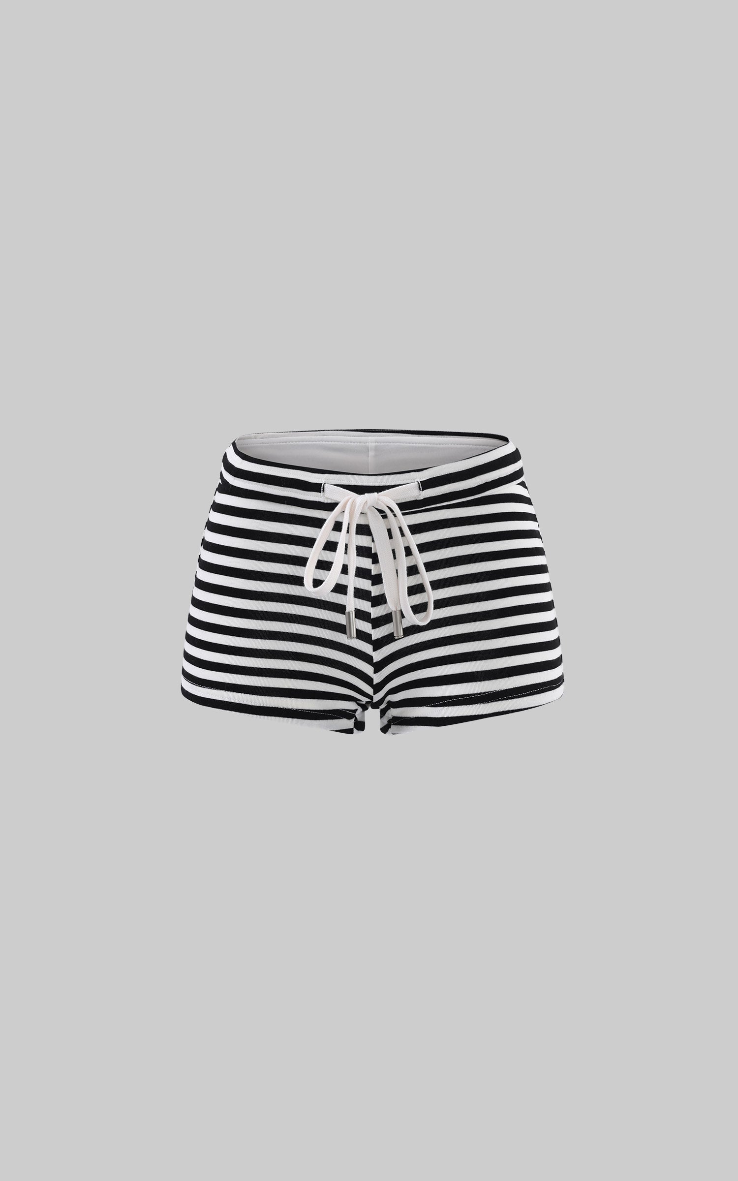 WARDEN EDGE Striped Drawstring Mini Shorts