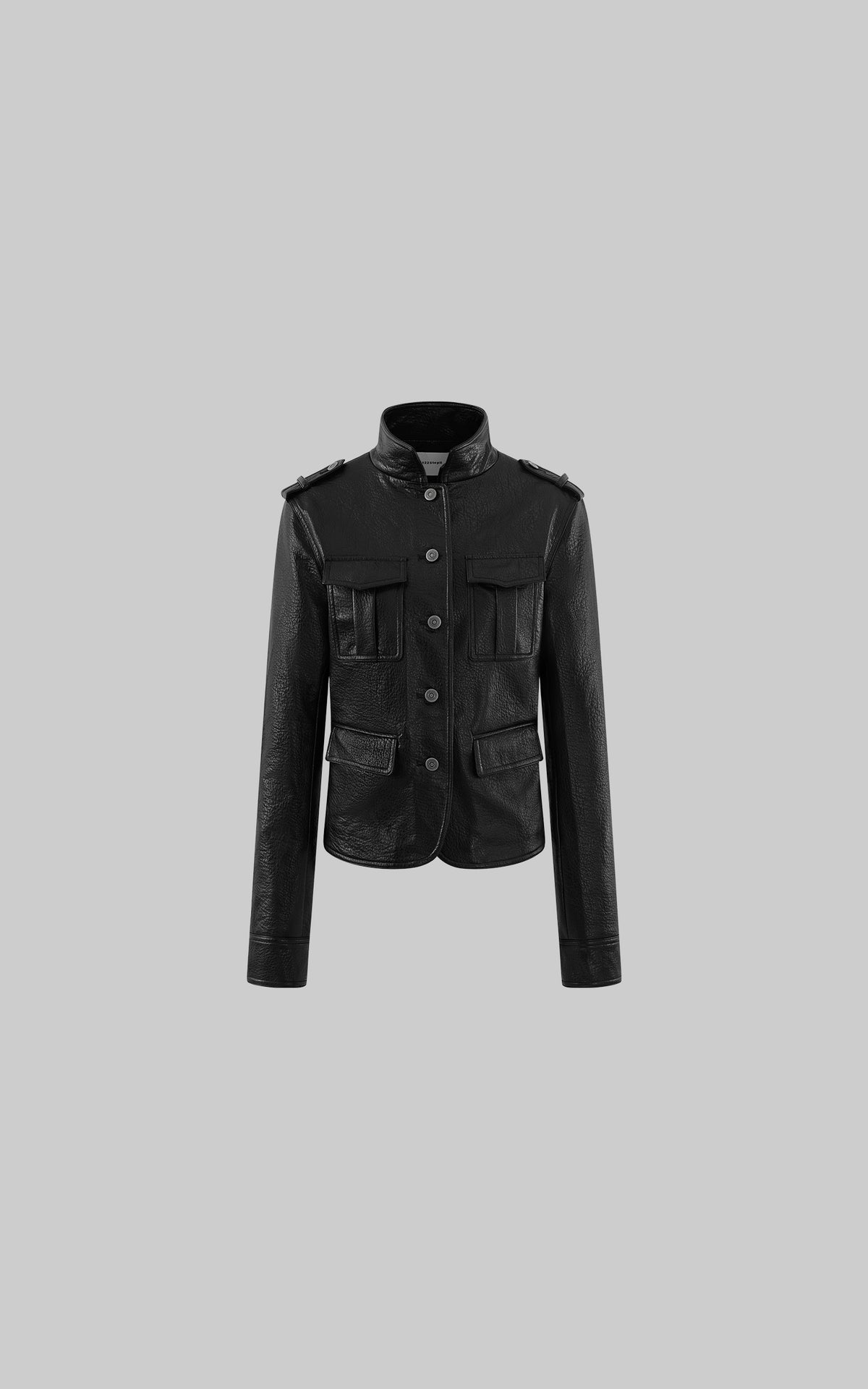 0122stepll Utility Pocket Leather Jacket