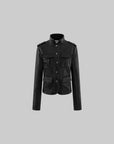 0122stepll Utility Pocket Leather Jacket