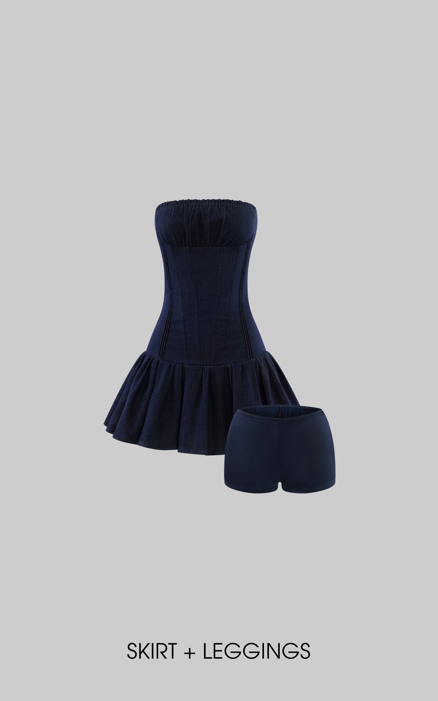 ROVENTE Sculpted Strapless Corset Mini Dress with Flared Hem