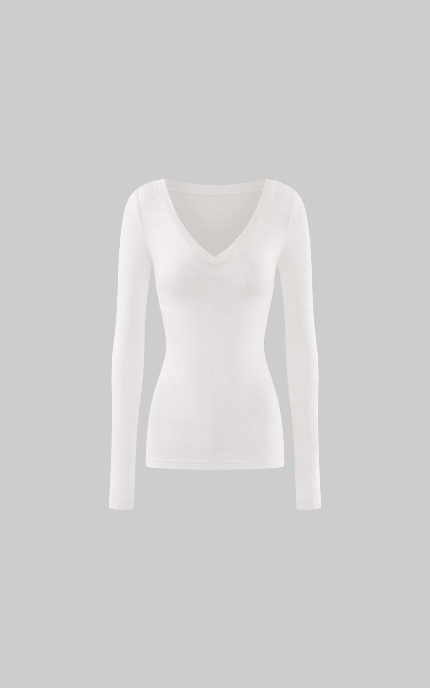 Hydrae Sheer V-Neck Second-Skin Long-Sleeve Top