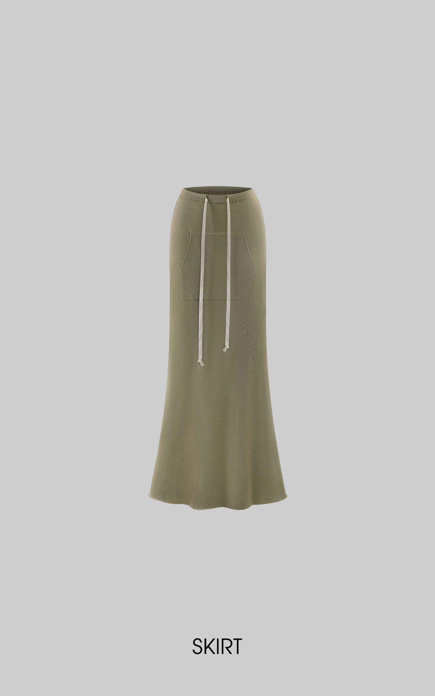 0122stepll Fitted Tee &amp; Drawstring Maxi Skirt Set