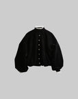 DOINDULGE Velvet Sculpted Jacket with Lace Collar & Antique Buttons