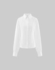 WARDEN EDGE Cropped Puff Sleeve Cotton Shirt