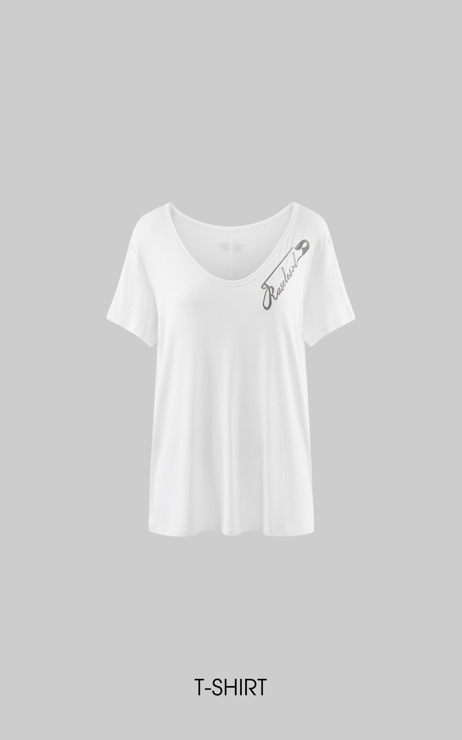 Rase le sol Safety Pin Graphic Relaxed T-Shirt &amp; Terry Shorts Set
