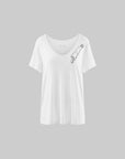 Rase le sol Safety Pin Graphic Relaxed T-Shirt & Terry Shorts Set