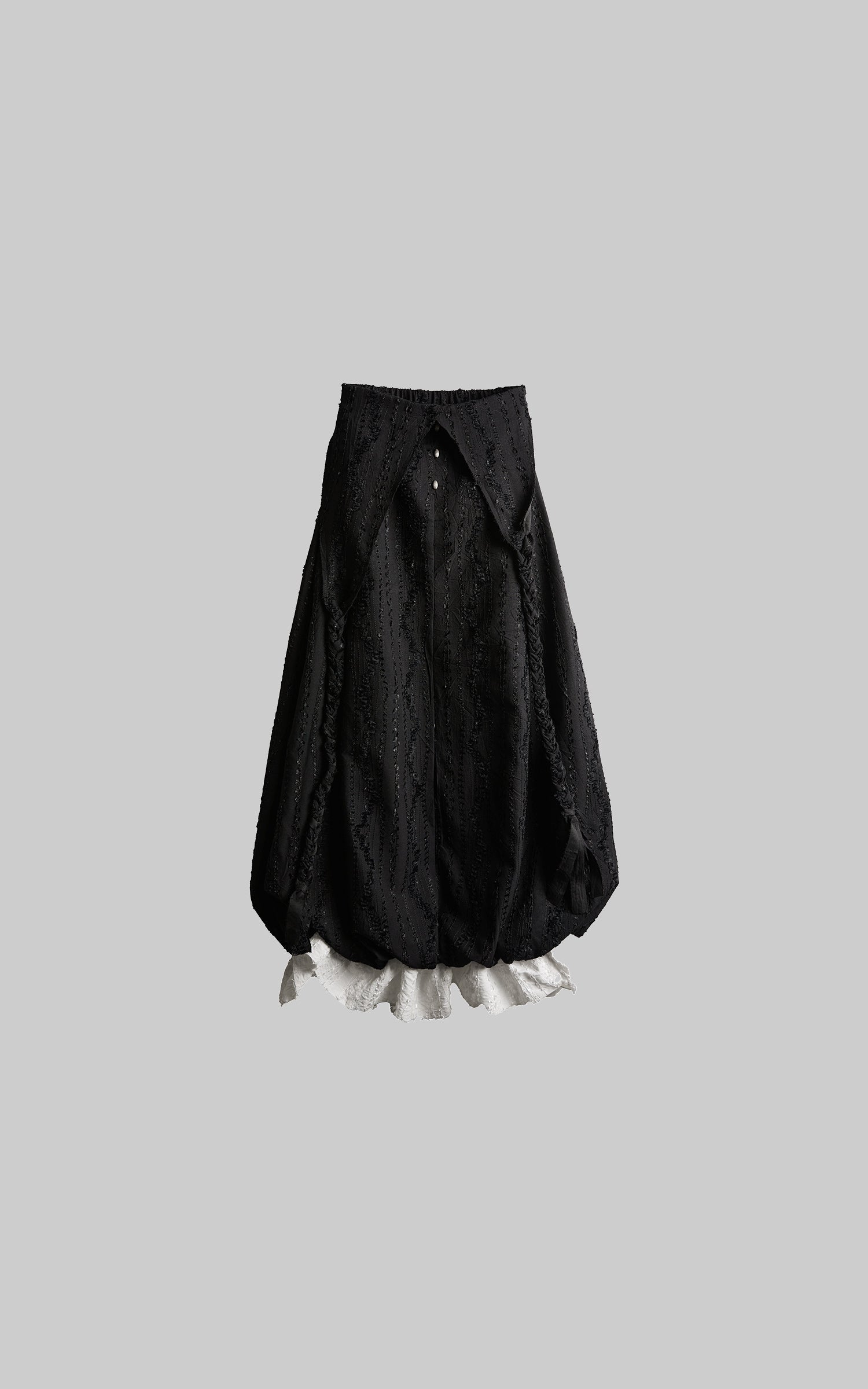 DOINDULGE Textured Layered Maxi Skirt with Braided Details