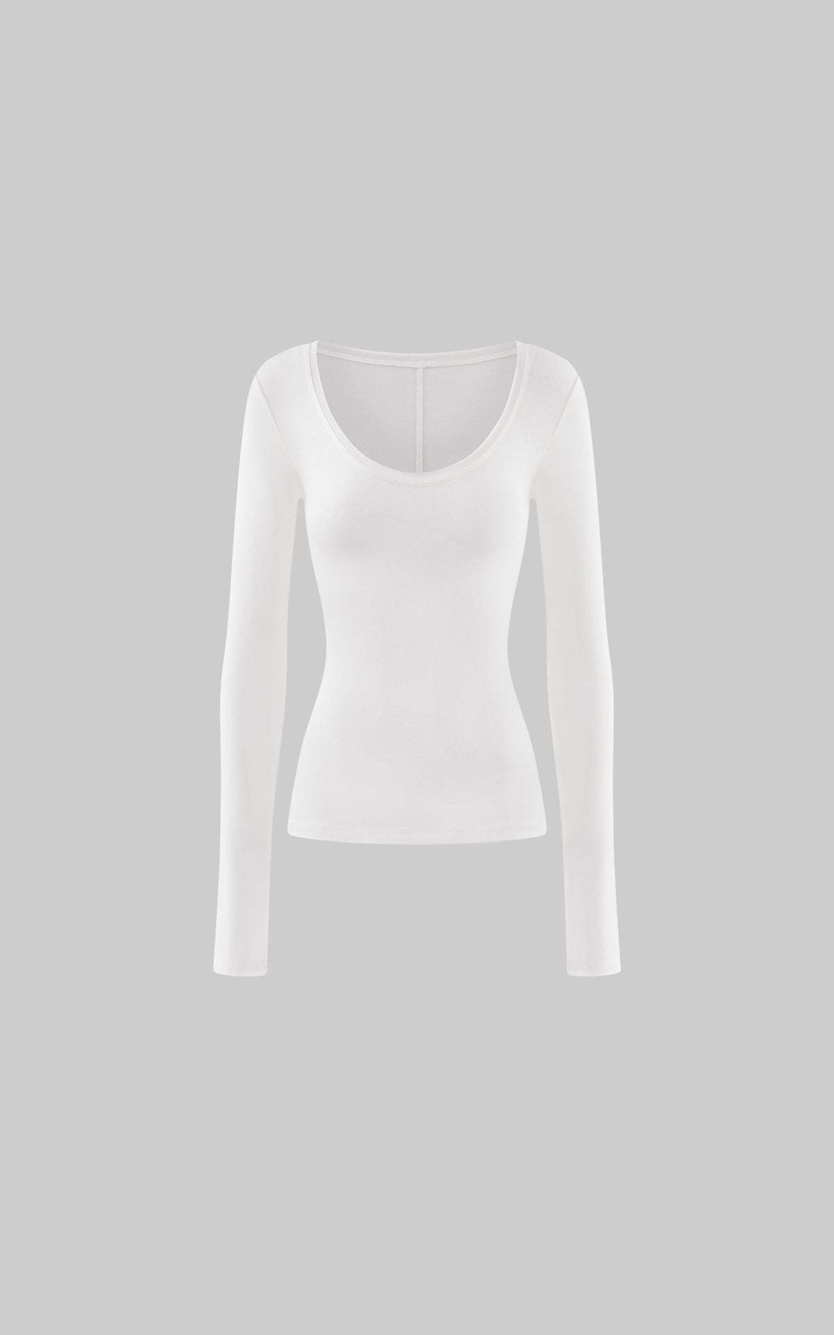 ROVENTE Sheer Scoop Neck Long Sleeve Top